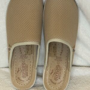 FLY FLOT Clogs EU 40 US 9 Mules Slip On Made in Italy Tan Mesh Anatomic